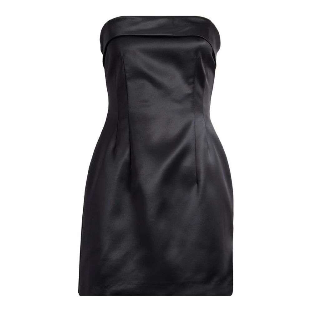 French Connection Womens Structured Satin Strapless Dress 4 Black - NWT
